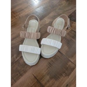 Dolce Vita Mizza Espadrille Platform Sandals Tan Blush and White Size 7.5 M